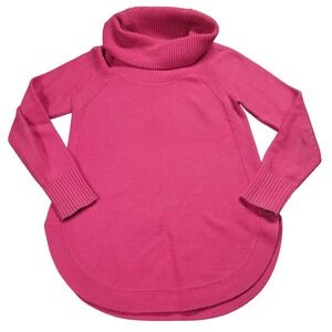 Moth Anthropologie Pink Cowl Neck Sweater XS Curved Hem Pullover O
